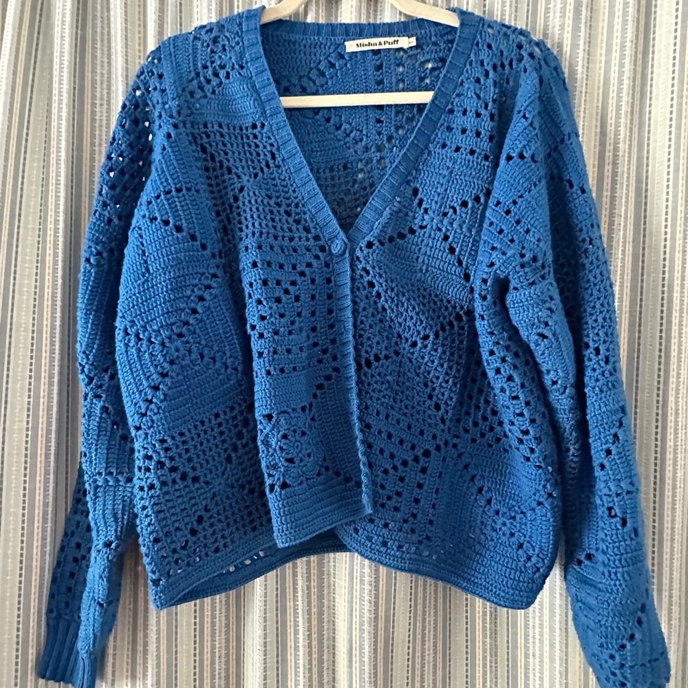 Misha and Puff adult crochet cardigan in xs/s